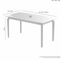 Mesa de Jantar Lyz 180x90 Tampo Amdeirado em MDF