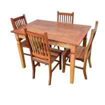 Mesa de Jantar Madeira de Demolição 1,20x 0,80 com 4 Cadeiras Anatômica Sudeste Rustico