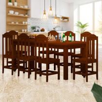 Mesa De Jantar Madeira Maciça 8 Lugares Safira Castanho Shop JM