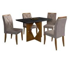 Mesa de Jantar Madrid 90x90cm com 4 Cadeiras Califórnia Minas Plac