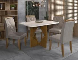 Mesa de Jantar Madrid 90x90cm com 4 Cadeiras Califórnia Minas Plac