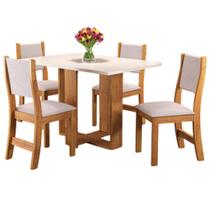 Mesa de Jantar Magic com 4 Cadeiras Viero Cor Marfim