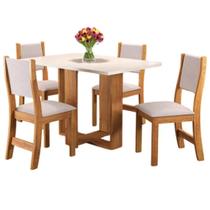 Mesa de Jantar Magic com 4 Cadeiras Viero Cor Marfim Mesa de Jantar Magic com 4 Cadeiras Viero Cor Marfim