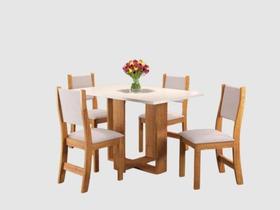 Mesa de Jantar Magic com 4 Cadeiras Viero Mel Blonde