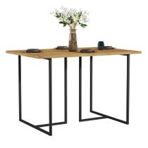 Mesa de Jantar Mali 120x80cm Alto Padrão Tampo MDF Estilo Industrial Moderno Pé De Ferro Mesa de Jantar Mali 120x80cm Alto Padrão Tampo MDF Estilo Industrial Moderno Pé De Ferro