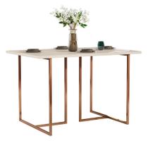 mesa de jantar mali para cozinha estilo industrial pé de ferro tampo mdf 80cmx120cm