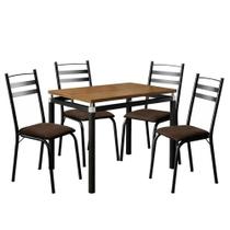 Mesa De Jantar Malva 91 Cm Tampo Retangular Preto Demolição Com 4 Cadeiras 061 Preto Madeira Imbuia - Artefamol Mesa De Jantar Malva 91 Cm Tampo Retangular Preto Demolição Com 4 Cadeiras 061 Preto Madeira Imbuia - Artefamol