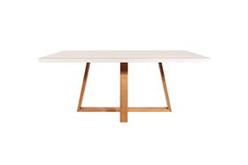 Mesa de Jantar Mara 180 cm - Cinamomo c/ Vidro Off White