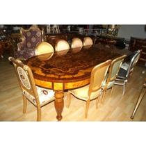 Mesa De Jantar Marquiterrie Art Decô Pés Torneado Alto Padrã