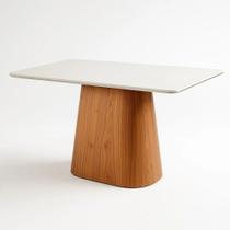 Mesa De Jantar Maya Retangular Tampo Laqueado Com Vidro 140x90 COR:Cinamomo Mesa De Jantar Maya Retangular Tampo Laqueado Com Vidro 140x90 COR:Cinamomo