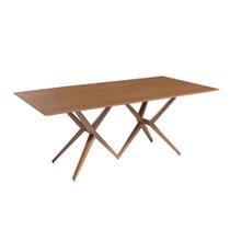 Mesa De Jantar Melina Retangular 1,8m Pés Em Madeira Maciça Tampo MDF 6 Lugares Designe Contemporâneo Mesa De Jantar Melina Retangular 1,8m Pés Em Madeira Maciça Tampo MDF 6 Lugares Designe Contemporâneo