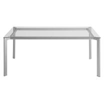 Mesa de Jantar Mila com Tampo de Vidro Base Aço Cinza 160cm - 55734