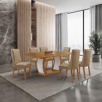 Mesa de Jantar Milena 180cm Tampo MDF Laminado Canto Copo com 6 Cadeiras Carolina Mesa de Jantar Milena 180cm Tampo MDF Laminado Canto Copo com 6 Cadeiras Carolina