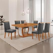 Mesa de Jantar Milena 6 Lugares Retangular MDF 180CM Grafite Moderna Mesa de Jantar Milena 6 Lugares Retangular MDF 180CM Grafite Moderna