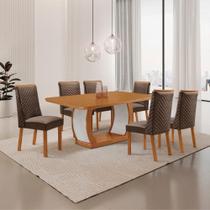 Mesa de Jantar Milena Yasmin 6 Lugares Retangular MDF 180CM Marrom
