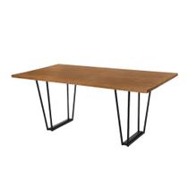 Mesa de Jantar Millor Tampo Mel com Base Preta de Aco 160cm - 70518