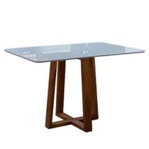 Mesa de Jantar Moderna c/ Vidro - Pedro-1,2x0,8m - Art Salas