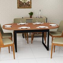 Mesa De Jantar Moderna Com Base Metálica Estilo Industraial 6 Lugares Oval Mesa De Jantar Moderna Com Base Metálica Estilo Industraial 6 Lugares Oval