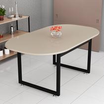 Mesa De Jantar Moderna Com Base Metálica Estilo Industraial 6 Lugares Oval Mesa De Jantar Moderna Com Base Metálica Estilo Industraial 6 Lugares Oval