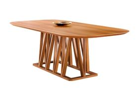 Mesa de Jantar Moderna Madeira Maciça 1,60x0,90m - Granada - Harmonia Salas