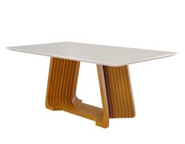 Mesa de Jantar Moderna Madeira Maciça com Vidro 2,0x1,0m - Turmalina - Harmonia Salas