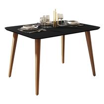 Mesa de Jantar Moderna pés Madeira Tampo MDF Preto Cozinha Sala de Jantar