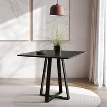 Mesa De Jantar Mônaco 90cm Preta Base Preto Mesa De Jantar Mônaco 90cm Preta Base Preto