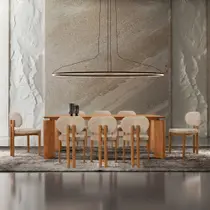 Mesa de Jantar Nala 220cm Madeira Tampo Laminado com 8 cadeiras Nala