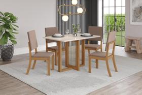 Mesa de Jantar Natali 120 4 Cad. Milla Amendoa - Henn