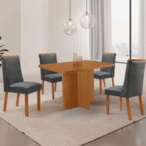 Mesa de Jantar Olimpia 120cm Tampo MDF Laminado Canto Copo com 4 Cadeiras Yasmin Mesa de Jantar Olimpia 120cm Tampo MDF Laminado Canto Copo com 4 Cadeiras Yasmin