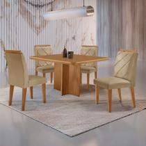 Mesa de Jantar Olímpia 90cm MDF Canto copo e com 4 Cadeiras Melissa Mesa de Jantar Olímpia 90cm MDF Canto copo e com 4 Cadeiras Melissa