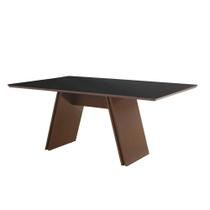 Mesa de Jantar Oliver Amêndoa Com Vidro Preto 170cm - 77315 Mesa de Jantar Oliver Amêndoa Com Vidro Preto 170cm - 77315