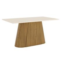 Mesa de Jantar Olivia 160 cm Canto Reto sem Vidro Nature Off White Henn Mesa de Jantar Olivia 160 cm Canto Reto sem Vidro Nature Off White Henn