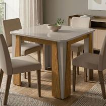 Mesa de Jantar Ópera 4 Lugares Naturalle e Off White com Design Moderno e Elegante Mesa de Jantar Ópera 4 Lugares Naturalle e Off White com Design Moderno e Elegante