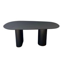 Mesa De Jantar Orgânica 198x122cm Com Duas Bases Cor ébano