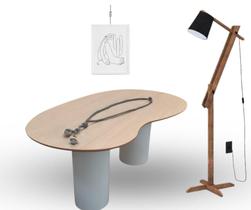 Mesa de Jantar Organica Bean 160x90cm Laca e Madeira Mesa de Jantar Organica Bean 160x90cm Laca e Madeira