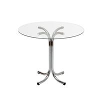 Mesa de Jantar ou Cozinha para 4 lugares Pé X Cromada com Tampo de Vidro Redondo 90cm Mesa de Jantar ou Cozinha para 4 lugares Pé X Cromada com Tampo de Vidro Redondo 90cm