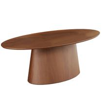 Mesa de Jantar Oval 8 Lugares em Madeira Luiza 220x110cm Base Orgânica CCS