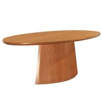 Mesa de Jantar Oval com Tampo Laminado Cinamomo Tamanho:200x100 Mesa de Jantar Oval com Tampo Laminado Cinamomo Tamanho:200x100