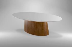 Mesa de Jantar Oval com Vidro - Anastacia-1,80x1,0m - Requinte Salas