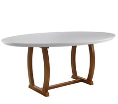 Mesa de Jantar Oval com Vidro - Zara-2,0x1,0m - Requinte Salas