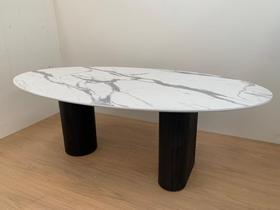 Mesa de Jantar Oval Dupla 180x100cm Madeira ebano