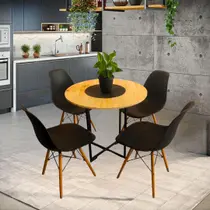 Mesa De Jantar P/Cadeiras Estilo Industrial Festa Aniversário Restaurante Tampo de Madeira Maçiça E Ferro Metalon Cozinha Apartamento