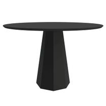 Mesa De Jantar Para 4 Lugares 1,00m Tampo Redondo Com Vidro Isis Preto New Ceval