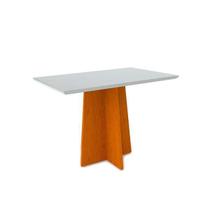 Mesa De Jantar Para 4 Lugares Ana 1,20m Tampo de Madeira Com Vidro Colado Cor Ype Off White New Ceval Mesa De Jantar Para 4 Lugares Ana 1,20m Tampo de Madeira Com Vidro Colado Cor Ype Off White New Ceval