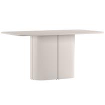 Mesa de Jantar para 6 Lugares 160cm Tampo Mdf com Vidro Serena Off White - New Ceval Mesa de Jantar para 6 Lugares 160cm Tampo Mdf com Vidro Serena Off White - New Ceval