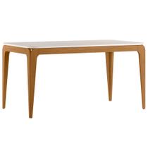 Mesa de Jantar para 6 Lugares 1,60m Tampo Mdf com Vidro Aurea Ypê/Off White - New Ceval Mesa de Jantar para 6 Lugares 1,60m Tampo Mdf com Vidro Aurea Ypê/Off White - New Ceval