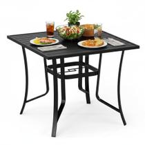 Mesa de jantar para área externa Tangkula 94 cm em metal, quadrada, para 4 pessoas