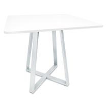 Mesa De Jantar Para Cozinha Em aço Estilo Industrial Gizé Tampo Quadrado 80cm