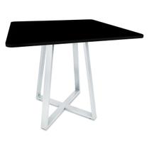 Mesa De Jantar Para Cozinha Em aço Estilo Industrial Gizé Tampo Quadrado 80cm